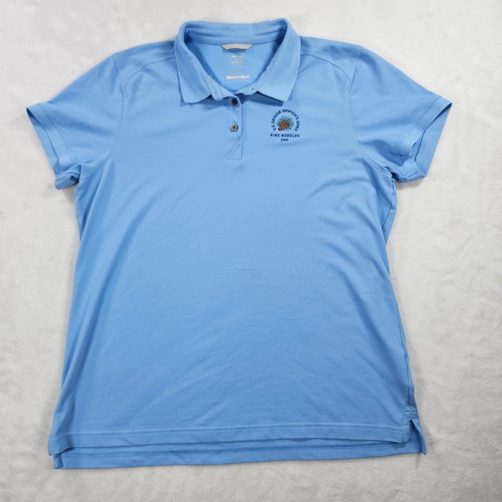 Cutter & Buck DryTec Polo Shirt Womens XL Blue US Senior Womens Open Golf